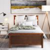 Twin Size Wood Platform Bed with Headboard,Footboard and Wood Slat Support