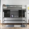 Twin size Loft Bed with Storage Shelves;  Desk and Ladder