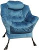 Accent Chair Lazy Reclining Armchair with Removable Metal Legs and High-Density Foam;  Comfy Upholstered Single Sofa Chair for Living Room