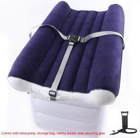 Portable Baby And Children's Long-distance Bus, High-speed Rail, Airplane, Travel Inflatable Bed (Option: Navy Blue-Hand pumps)