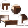 Twin Size Wood Platform Bed with Headboard,Footboard and Wood Slat Support