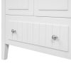 36" Bathroom Vanity with Ceramic Basin;  Bathroom Storage Cabinet with Two Doors and Drawers;  Solid Frame;  Metal Handles