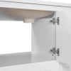 36" Bathroom Vanity with Ceramic Basin;  Bathroom Storage Cabinet with Two Doors and Drawers;  Solid Frame;  Metal Handles