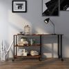 360° Free Rotating Sofa Side Table with Storage Shelves and Casters