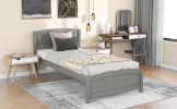 Wood Platform Bed with Headboard,Footboard and Wood Slat Support