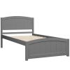 Wood Platform Bed with Headboard,Footboard and Wood Slat Support