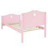 Twin Size Wood Platform Bed with Headboard,Footboard and Wood Slat Support