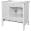 Bathroom Vanity with Sink;  Bathroom Storage Cabinet with Doors and Drawers;  Solid Wood Frame;  Ceramic Sink