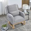 [Video] Welike 27.5 "W Modern Accent High Back Living Room Casual Armchair Rocker with One Lumbar Pillow, Two Side Pockets,Teddy.