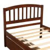 Twin Platform Storage Bed Wood Bed Frame with Two Drawers and Headboard