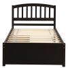 Twin Platform Storage Bed Wood Bed Frame with Two Drawers and Headboard