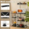 4-tier Kitchen Baker's Rack with Basket and 5 Hooks