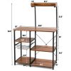 4-tier Kitchen Baker's Rack with Basket and 5 Hooks