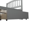 Twin Platform Storage Bed Wood Bed Frame with Two Drawers and Headboard