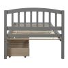 Twin Platform Storage Bed Wood Bed Frame with Two Drawers and Headboard