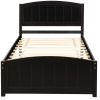 Wood Platform Bed with Headboard,Footboard and Wood Slat Support