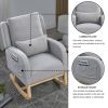 [Video] Welike 27.5 "W Modern Accent High Back Living Room Casual Armchair Rocker with One Lumbar Pillow, Two Side Pockets,Teddy.