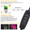 Top LED Grow Light,6000K Full Spectrum Clip Plant Growing Lamp with White Red LEDs for Indoor Plants,5-Level Dimmable,Auto On Off Timing 4 8 12Hrs