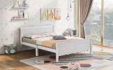 Full Size Wood Platform Bed with Headboard and Wooden Slat Support