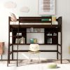 Twin size Loft Bed with Storage Shelves;  Desk and Ladder