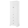 Storage Cabinet with 2 Doors and 4 Drawers for Bathroom, Office, Adjustable Shelf, MDF Board with Painted Finish