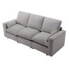 3 Seat Sofa with Removable Back and Seat Cushions and 2 pillows,Teddy Fabric Couch for Living Room, Office, Apartment