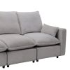 3 Seat Sofa with Removable Back and Seat Cushions and 2 pillows,Teddy Fabric Couch for Living Room, Office, Apartment