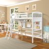 Twin size Loft Bed with Storage Shelves;  Desk and Ladder