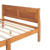 Full Size Wood Platform Bed with Headboard and Wooden Slat Support