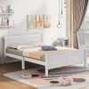 Full Size Wood Platform Bed with Headboard and Wooden Slat Support