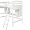 Twin size Loft Bed with Storage Shelves;  Desk and Ladder