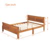 Full Size Wood Platform Bed with Headboard and Wooden Slat Support