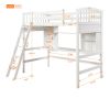 Twin size Loft Bed with Storage Shelves;  Desk and Ladder