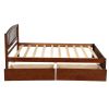 Twin Platform Storage Bed Wood Bed Frame with Two Drawers and Headboard