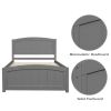 Wood Platform Bed with Headboard,Footboard and Wood Slat Support