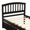 Twin Platform Storage Bed Wood Bed Frame with Two Drawers and Headboard