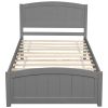 Wood Platform Bed with Headboard,Footboard and Wood Slat Support