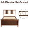 Twin Size Wood Platform Bed with Headboard,Footboard and Wood Slat Support