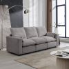 3 Seat Sofa with Removable Back and Seat Cushions and 2 pillows,Teddy Fabric Couch for Living Room, Office, Apartment