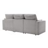 3 Seat Sofa with Removable Back and Seat Cushions and 2 pillows,Teddy Fabric Couch for Living Room, Office, Apartment