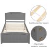 Wood Platform Bed with Headboard,Footboard and Wood Slat Support