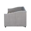 Upholstered Daybed Sofa Bed Twin Size With Trundle Bed and Wood Slat