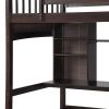 Twin size Loft Bed with Storage Shelves;  Desk and Ladder