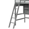 Twin size Loft Bed with Storage Shelves;  Desk and Ladder