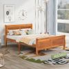 Full Size Wood Platform Bed with Headboard and Wooden Slat Support