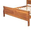 Full Size Wood Platform Bed with Headboard and Wooden Slat Support