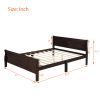 Full Size Wood Platform Bed with Headboard and Wooden Slat Support