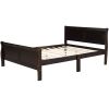 Queen Size Wood Platform Bed with Headboard and Wooden Slat Support