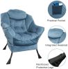 Accent Chair Lazy Reclining Armchair with Removable Metal Legs and High-Density Foam;  Comfy Upholstered Single Sofa Chair for Living Room