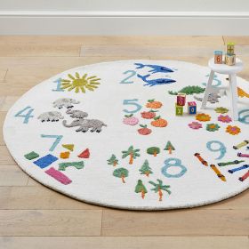 Cartoon Style Children's Room Cashmere Carpet Round (Option: Small Animal-60 × 60cm Imitation Cashmere)